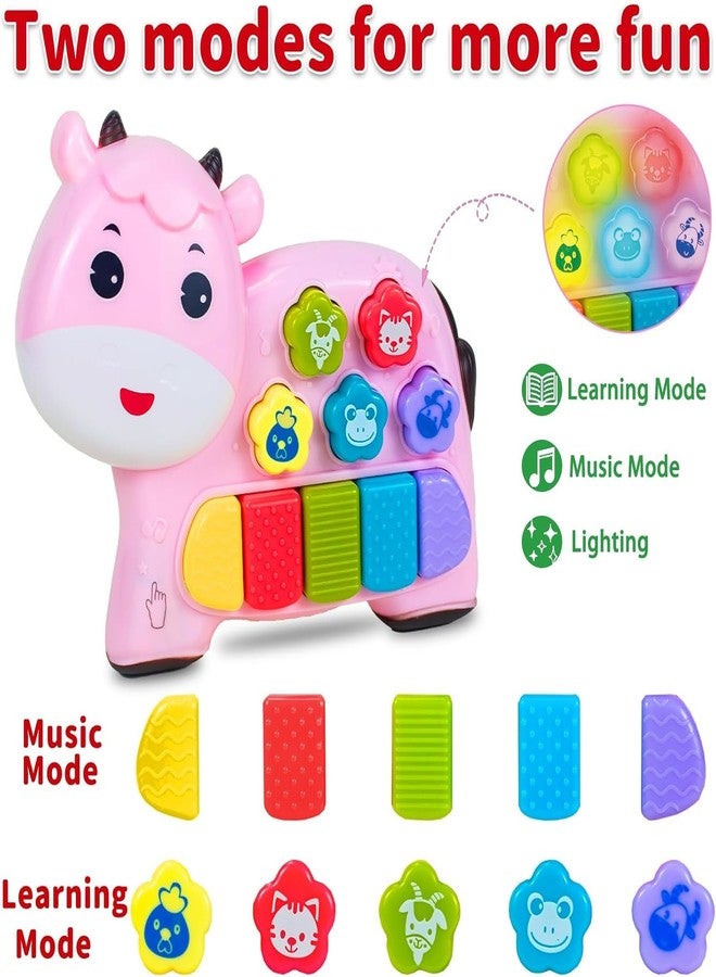 Amitasha Musical Piano for Babies - Animal Voice Sound Toy Piano with Colorful Keys, Animal Shape Activity Toy for Kids with Light & Sound, Early Learning Toys for Toddlers (Random Color) - Image 2